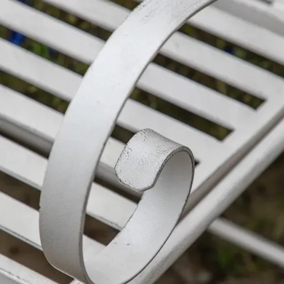 2-Seater Outdoor Bench - White, Metal