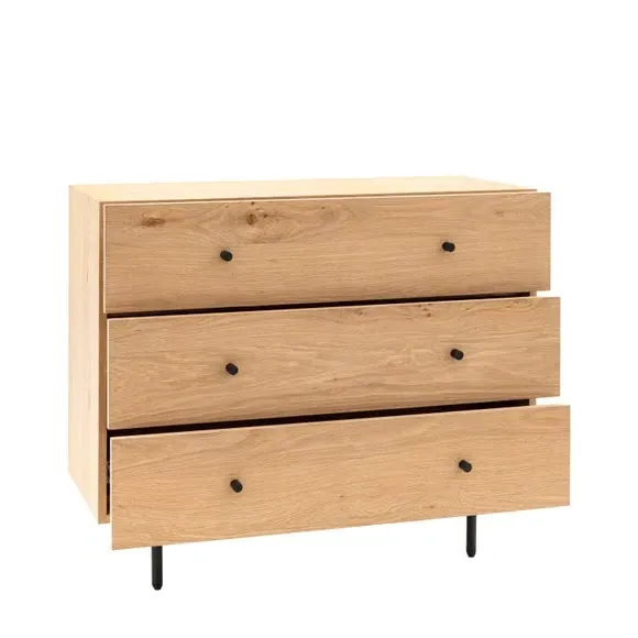 3-Drawer Chest - Natural, Oak Veneer