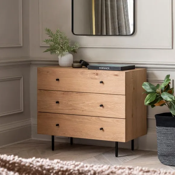 3-Drawer Chest - Natural, Oak Veneer image
