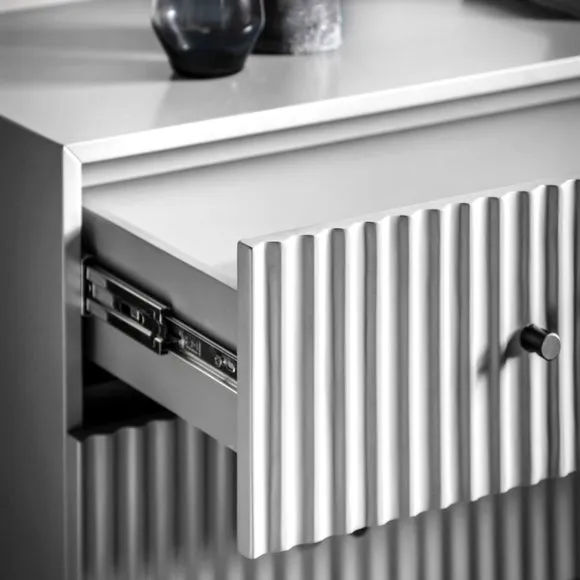 3-Drawer Chest with Scalloped Design - White