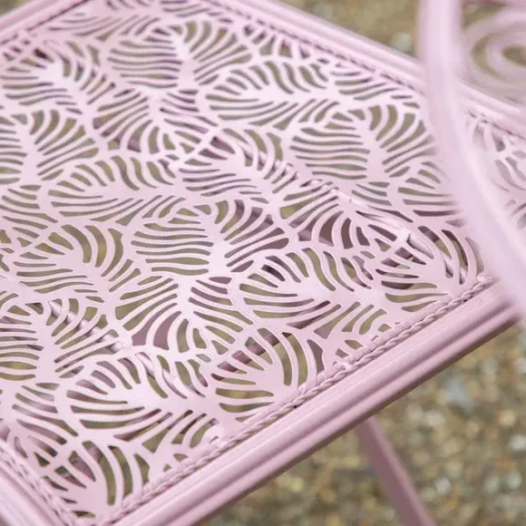 3-Piece Bistro Set Foldable - Pink, Metal