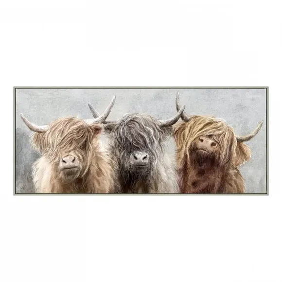 3-Piece Framed Canvas Set - Brown, Canvas