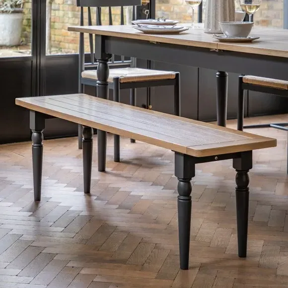 3-Seater Dining Bench - Charcoal, Oak