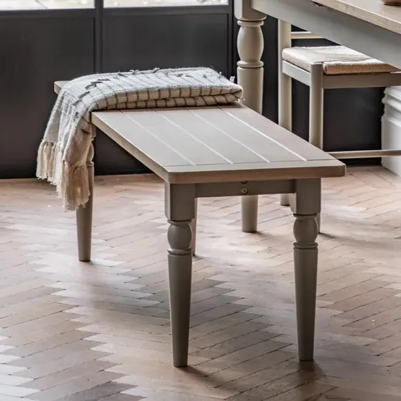 3-Seater Dining Bench - Taupe, Oak