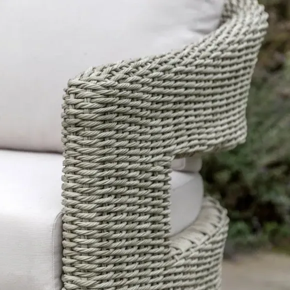 3-Seater Outdoor Sofa with Cushions - Natural Rattan