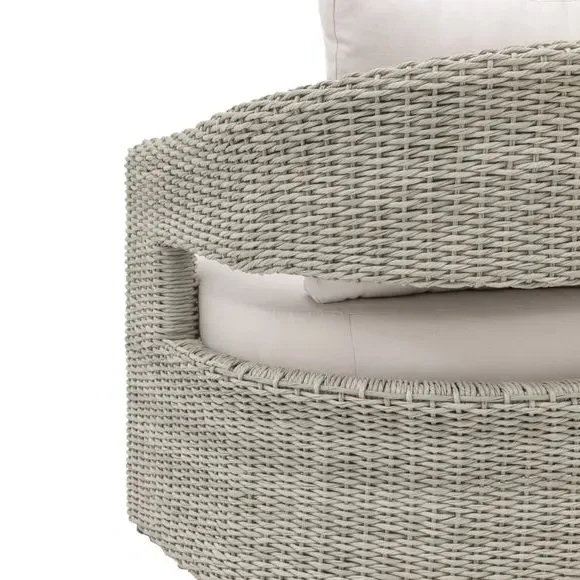 3-Seater Outdoor Sofa with Cushions - Natural Rattan