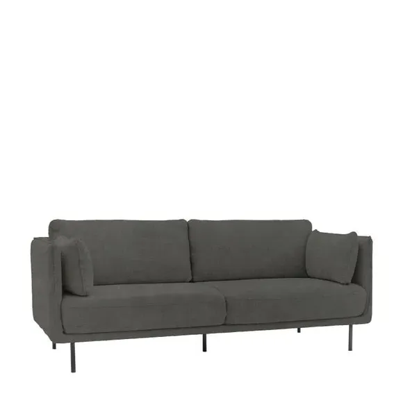 3-Seater Sofa with Metal Legs - Truffle, Velvet
