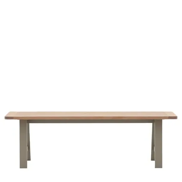 3-Seater Trestle Dining Bench - Taupe, Oak