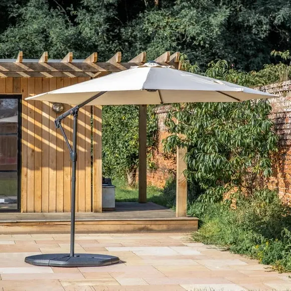 3m Cantilever Parasol with Tilt - Cream, Aluminium image