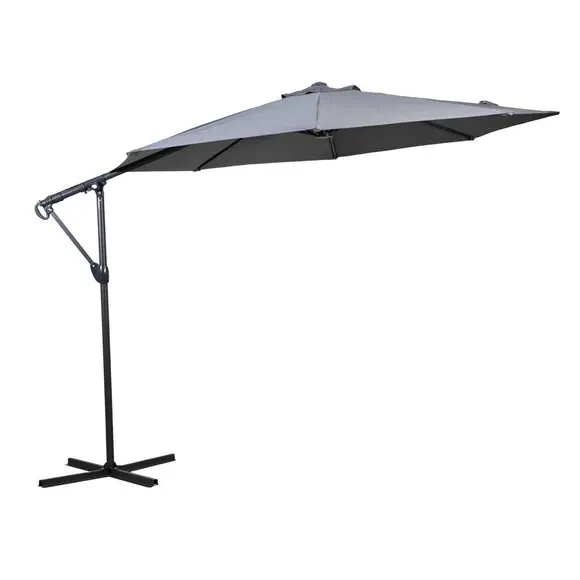 3m Cantilever Parasol with Tilt - Grey, Aluminium