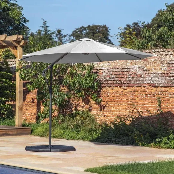 3m Cantilever Parasol with Tilt - Grey, Aluminium