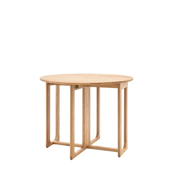 4-6 Seater Folding Dining Table - Light Wood, Oak