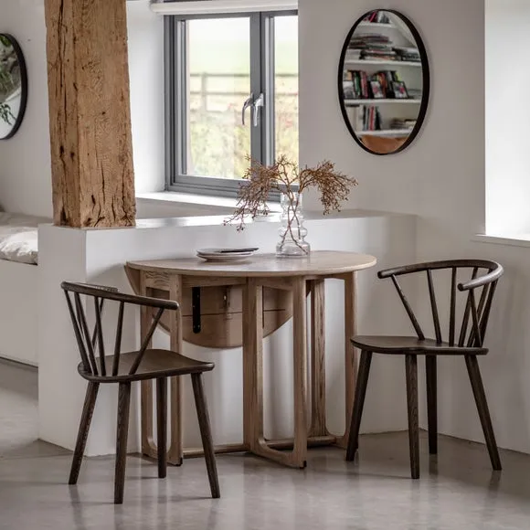4-6 Seater Folding Dining Table - Smoked, Oak