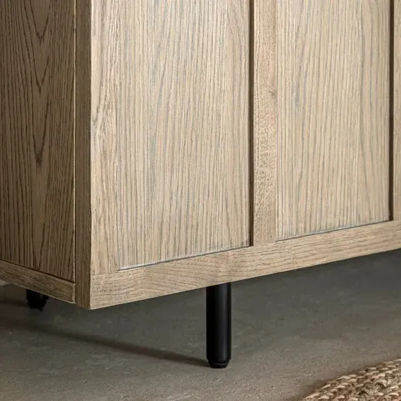 4-Door Sideboard with Panels - Natural, Oak