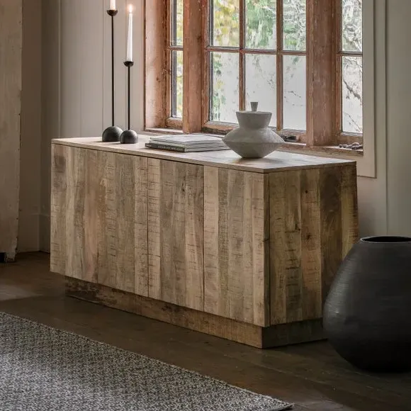 4-Door Sideboard with Storage - Natural, Mango Wood image