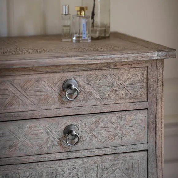 4-Drawer Vanity Chest with Mirror - Natural, Wood