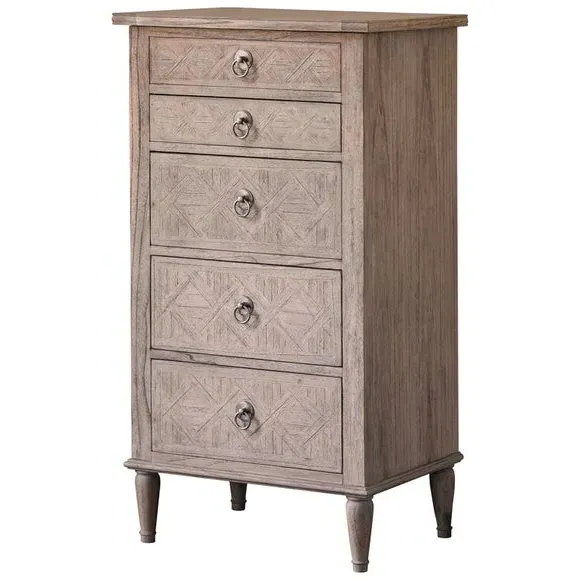 4-Drawer Vanity Chest with Mirror - Natural, Wood