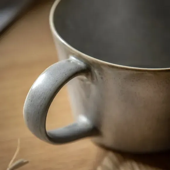 4-Pack Coffee Mugs with Pebble Glaze - Grey