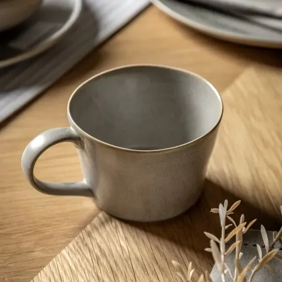 4-Pack Coffee Mugs with Pebble Glaze - Grey image