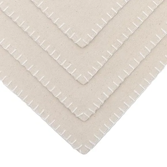 4-Pack Linen Effect Placemats - Cream