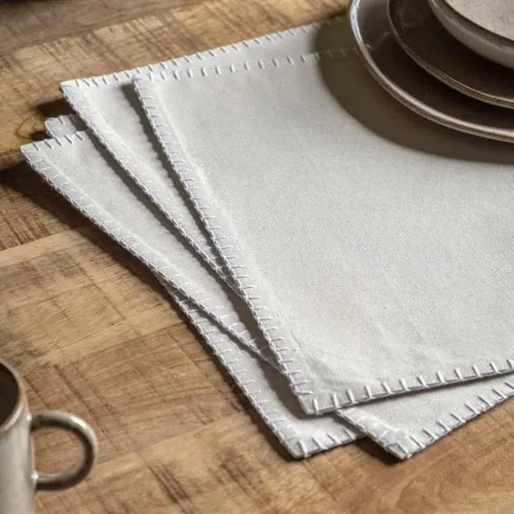 4-Pack Linen Effect Placemats - Cream image