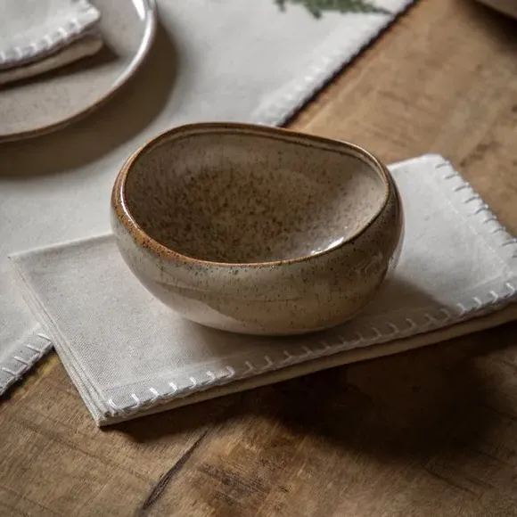 4-Pack Oatmeal Bowls Speckle Glaze - White, Ceramic image