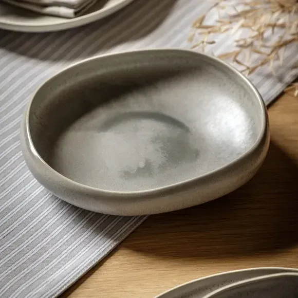 4-Pack Pasta Bowls - Grey, Ceramic image
