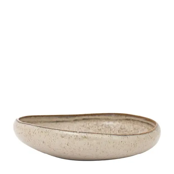 4-Pack Pasta Bowls with Speckle Glaze - Oatmeal