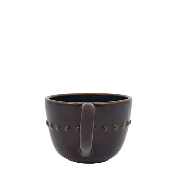 4-Pack Reactive Beaded Mugs - Ink, Ceramic