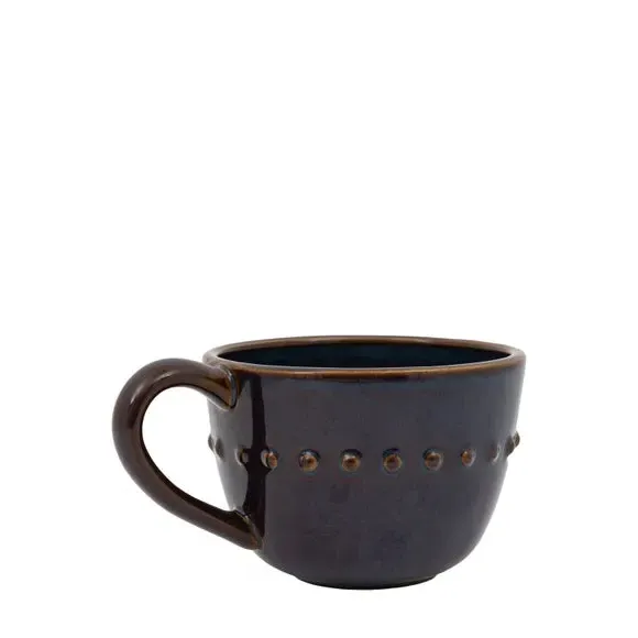 4-Pack Reactive Beaded Mugs - Ink, Ceramic