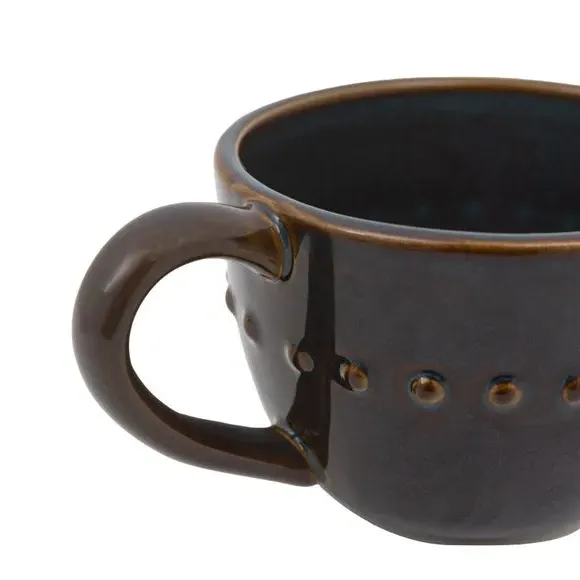 4-Pack Reactive Beaded Mugs - Ink, Ceramic