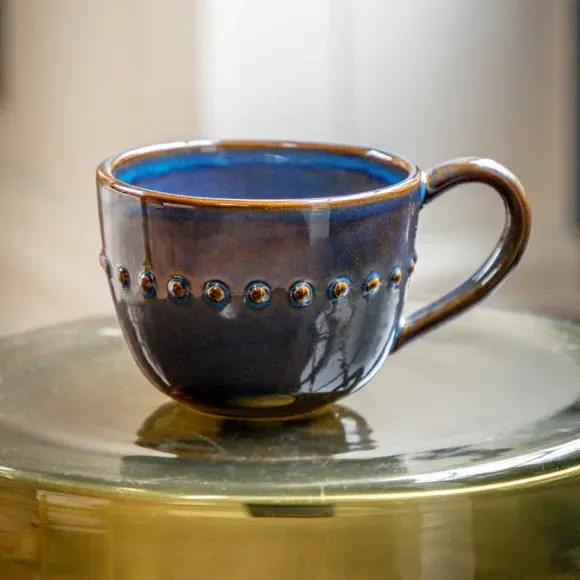 4-Pack Reactive Beaded Mugs - Ink, Ceramic image