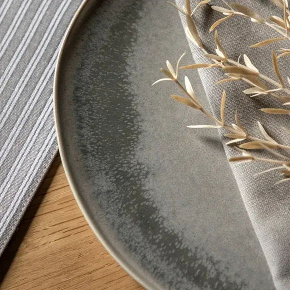 4-Pack Side Plates Pebble Glaze - Grey, Ceramic