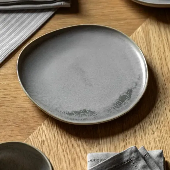 4-Pack Side Plates Pebble Glaze - Grey, Ceramic image