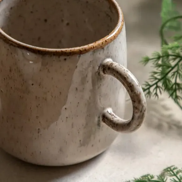 4-Pack Speckle Glaze Mugs - Oatmeal, Ceramic