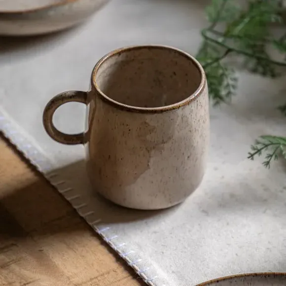 4-Pack Speckle Glaze Mugs - Oatmeal, Ceramic image