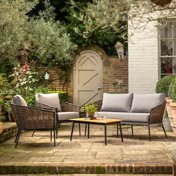 4-Piece Lounge Set with Coffee Table - Natural image