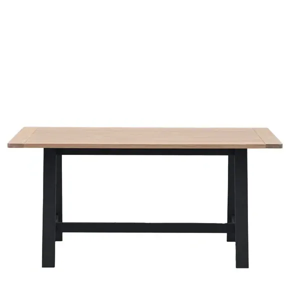 4-Seater Rectangular Dining Table - Charcoal, Oak