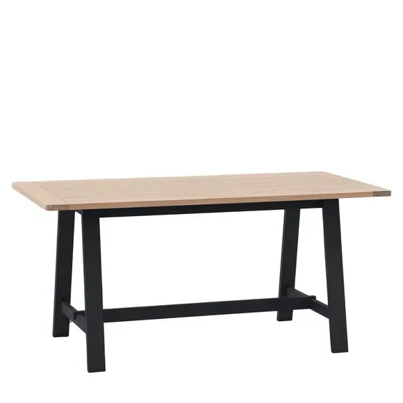 4-Seater Rectangular Dining Table - Charcoal, Oak