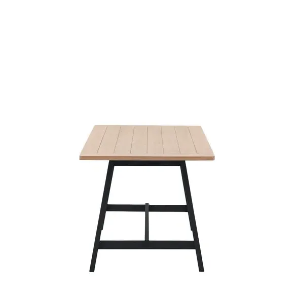 4-Seater Rectangular Dining Table - Charcoal, Oak