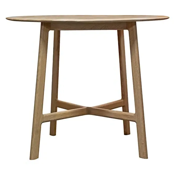 4-Seater Round Dining Table - Light Wood, Oak