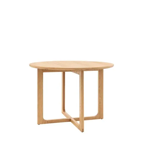 4-Seater Round Dining Table - Light Wood, Oak