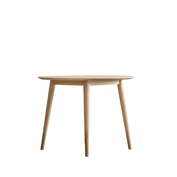 4-Seater Round Dining Table - Oak, Solid Wood