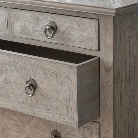 5-Drawer Chest with Brushed Finish - Natural Ash