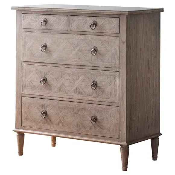 5-Drawer Chest with Brushed Finish - Natural Ash