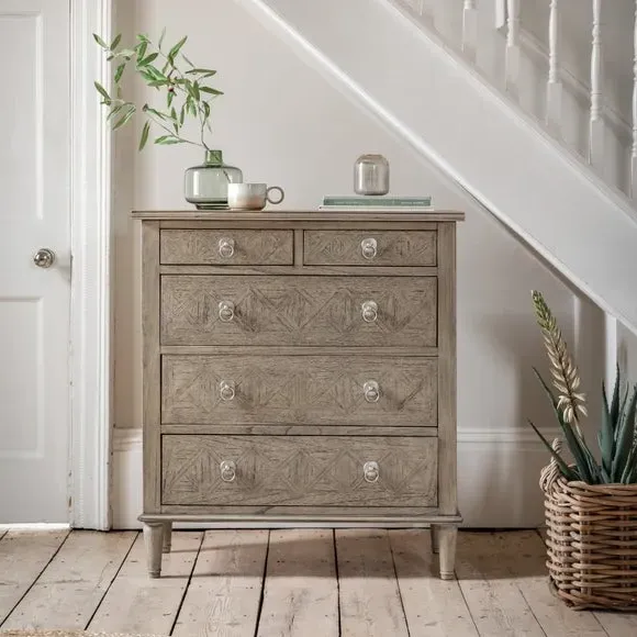 5-Drawer Chest with Brushed Finish - Natural, Ash image