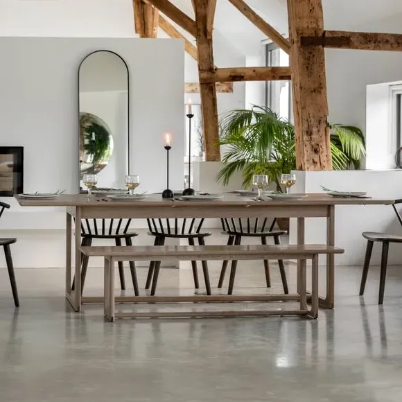 6-8 Seater Extendable Dining Table - Smoked, Oak
