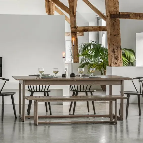 6-8 Seater Extendable Dining Table - Smoked, Oak
