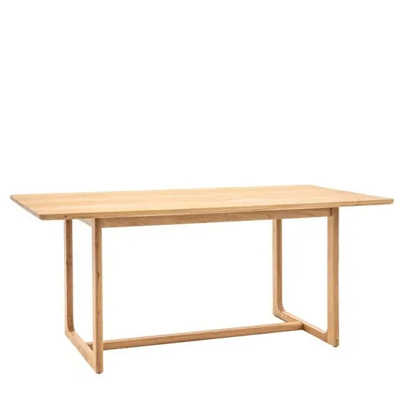 6-Seater Dining Table - Light Wood, Solid Oak