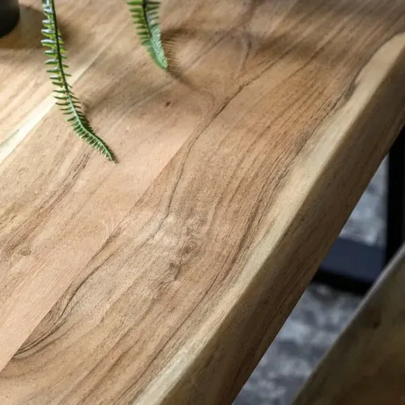 6-Seater Dining Table Live Edge - Light Wood